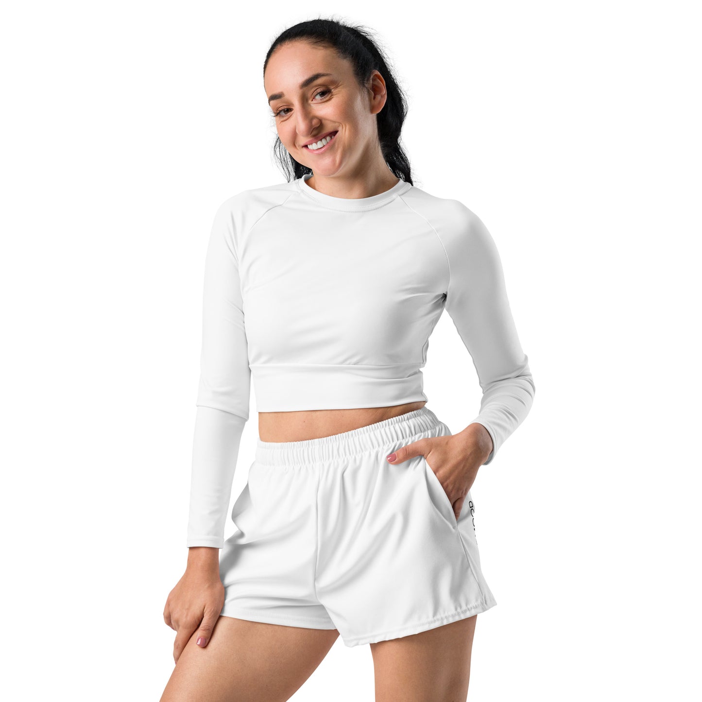 Wildmood Women’s Recycled White Gym-Shorts  | FITNESS APPERAL - ACTIVEWEAR |