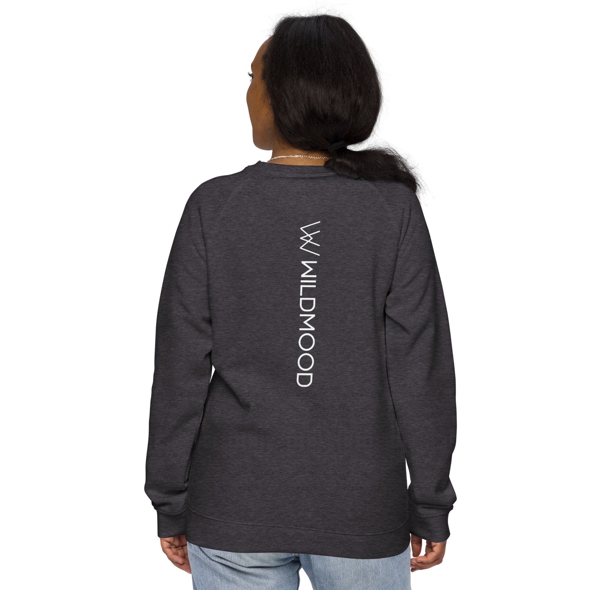 Wildmood Round Logo Unisex organic raglan sweatshirt  | FITNESS APPERAL - ACTIVEWEAR |