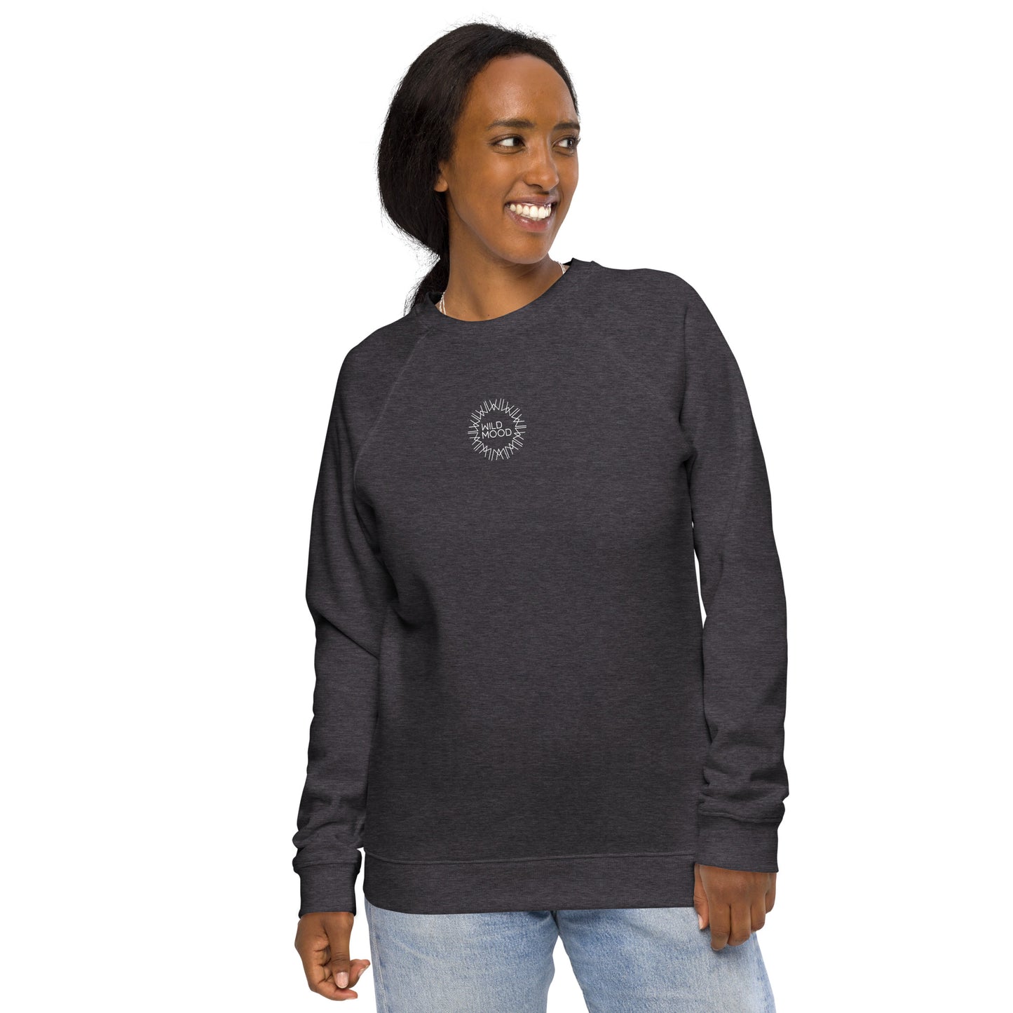 Wildmood Round Logo Unisex Organic Raglan Sweatshirt